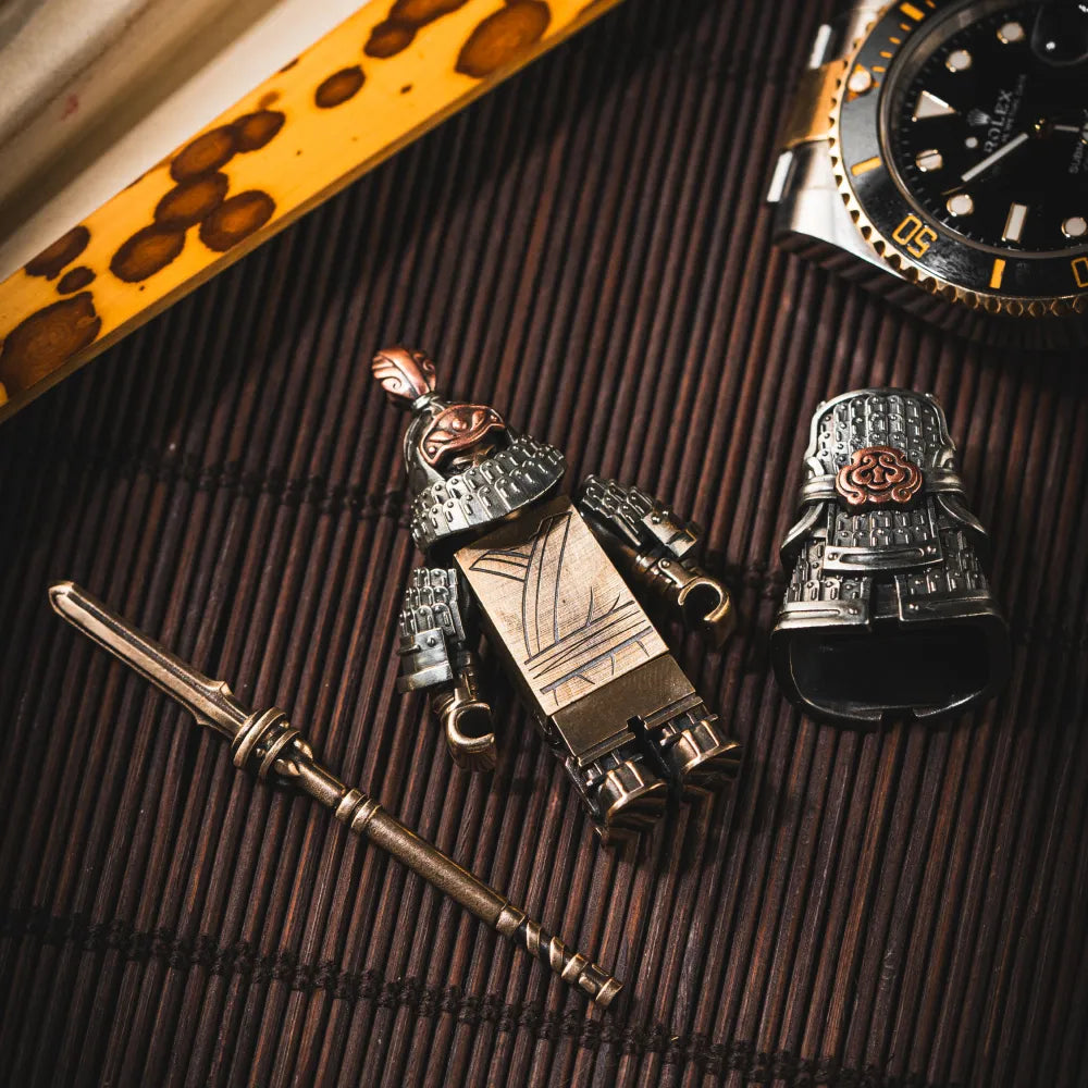 Jin Iron Soldier in White Bronze, Bronze and Copper - detail view 04