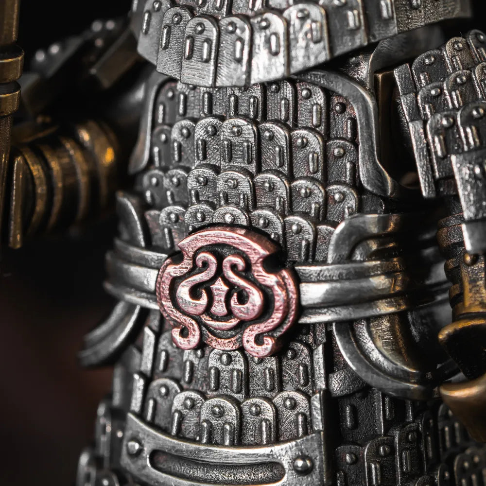 Jin Iron Soldier in White Bronze, Bronze and Copper - detail view 07