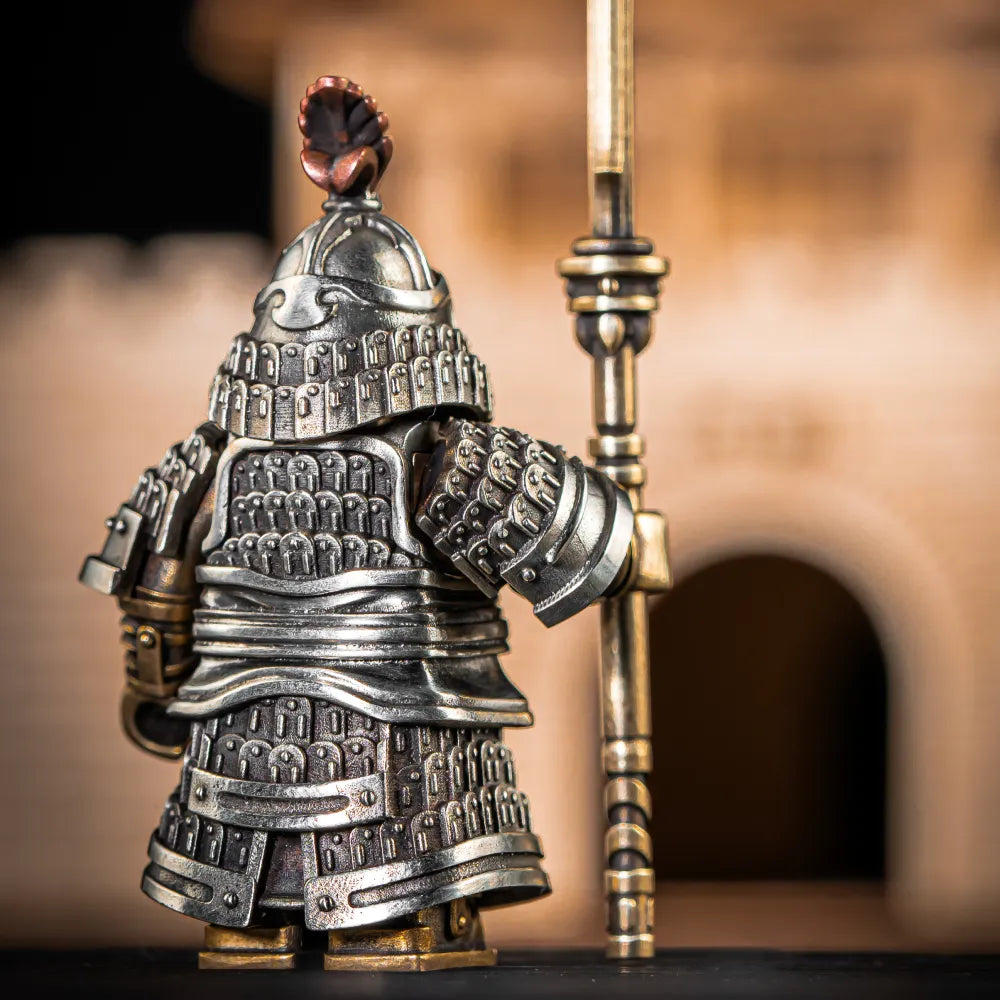 Jin Iron Soldier in White Bronze, Bronze and Copper - detail view 08