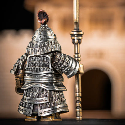 Jin Iron Soldier in White Bronze, Bronze and Copper - detail view 08