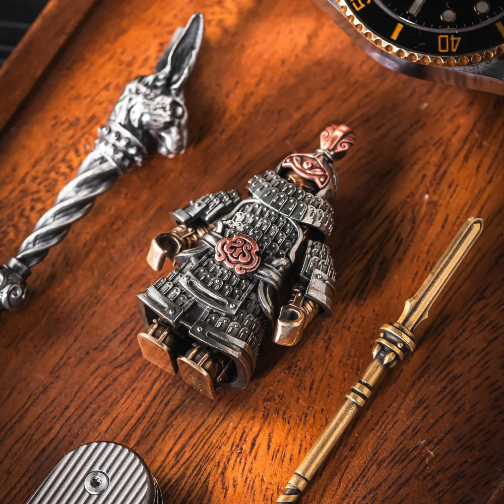 Jin Iron Soldier in White Bronze, Bronze and Copper - detail view 10