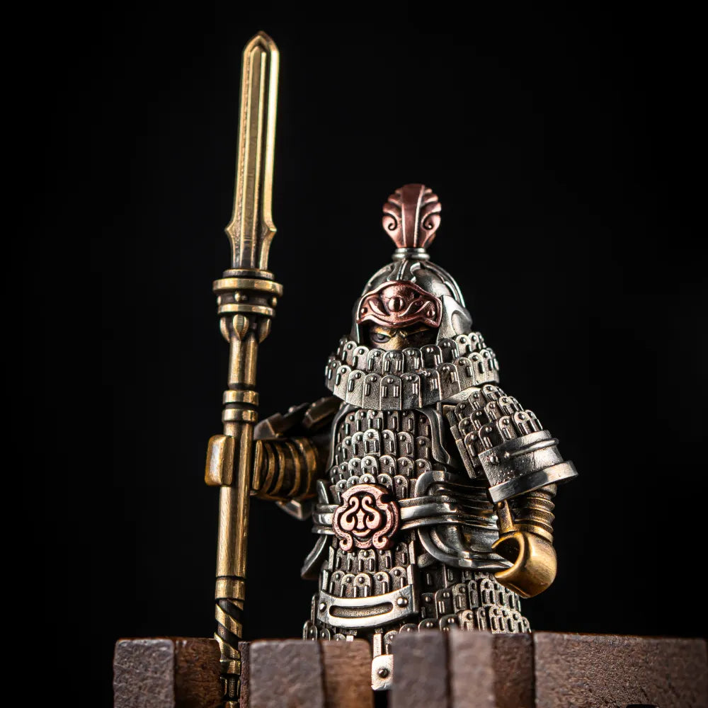 Jin Iron Soldier in White Bronze, Bronze and Copper - detail view 11