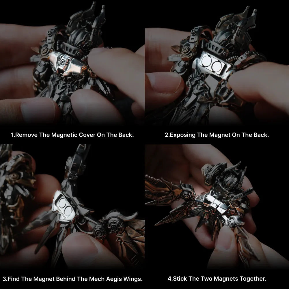 Hands attaching wings to a Mech Justicar figure