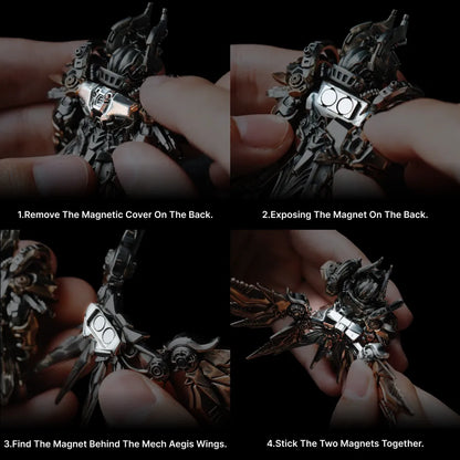 Hands attaching wings to a Mech Justicar figure