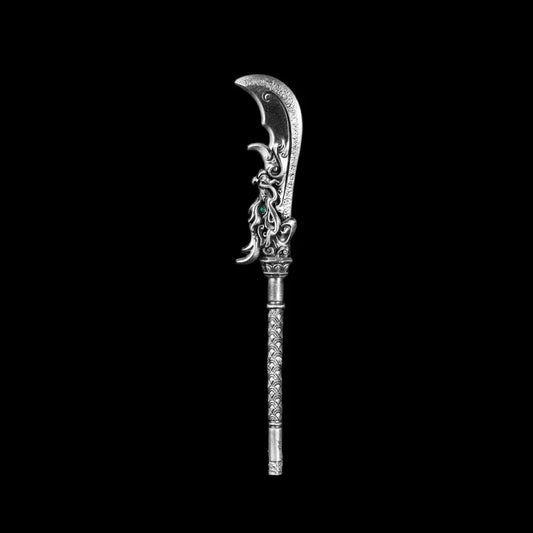 Green Dragon Crescent Blade against a black background