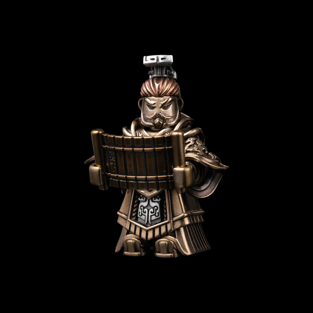 Qin Shi Huang in Brass, Oxidized Silver and Copper - detail view 01