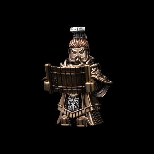 Qin Shi Huang in Brass, Oxidized Silver and Copper - detail view 01