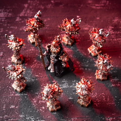 Scarecrow Training Dummy figures arranged around a central figure