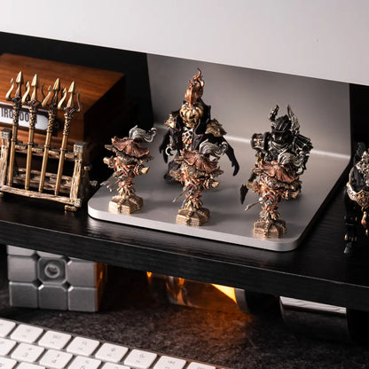 Scarecrow Training Dummy figures on a desktop display