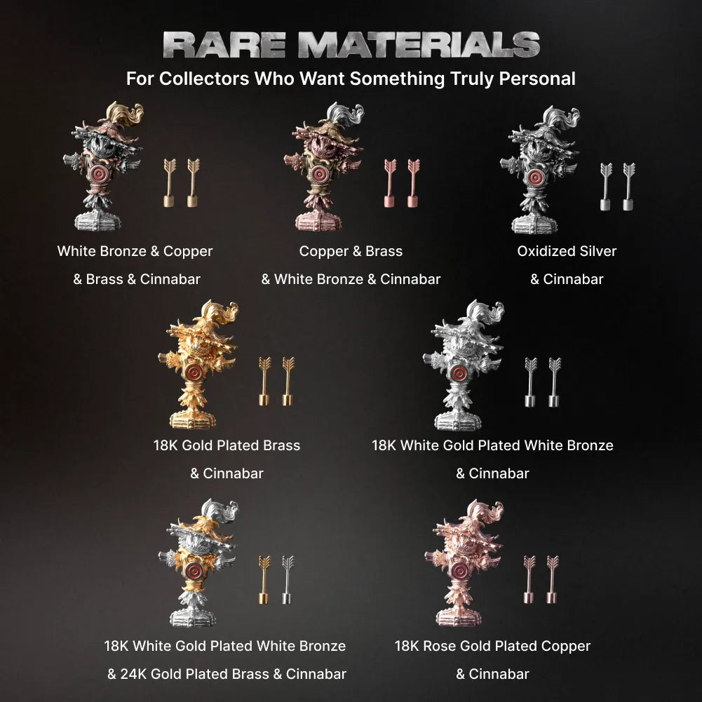 Scarecrow Training Dummy figures shown in different color combinations
