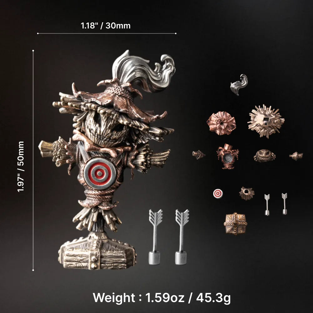 Scarecrow Training Dummy dimensions and component diagram