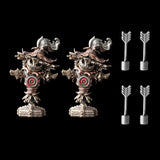 Two Scarecrow Training Dummy figures with four arrows