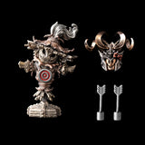 Scarecrow Training Dummy with a horned head and two arrows