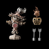 Scarecrow Training Dummy with a pumpkin head and two arrows