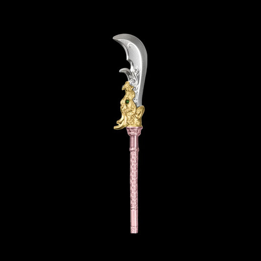 Green Dragon Crescent Blade against a black background