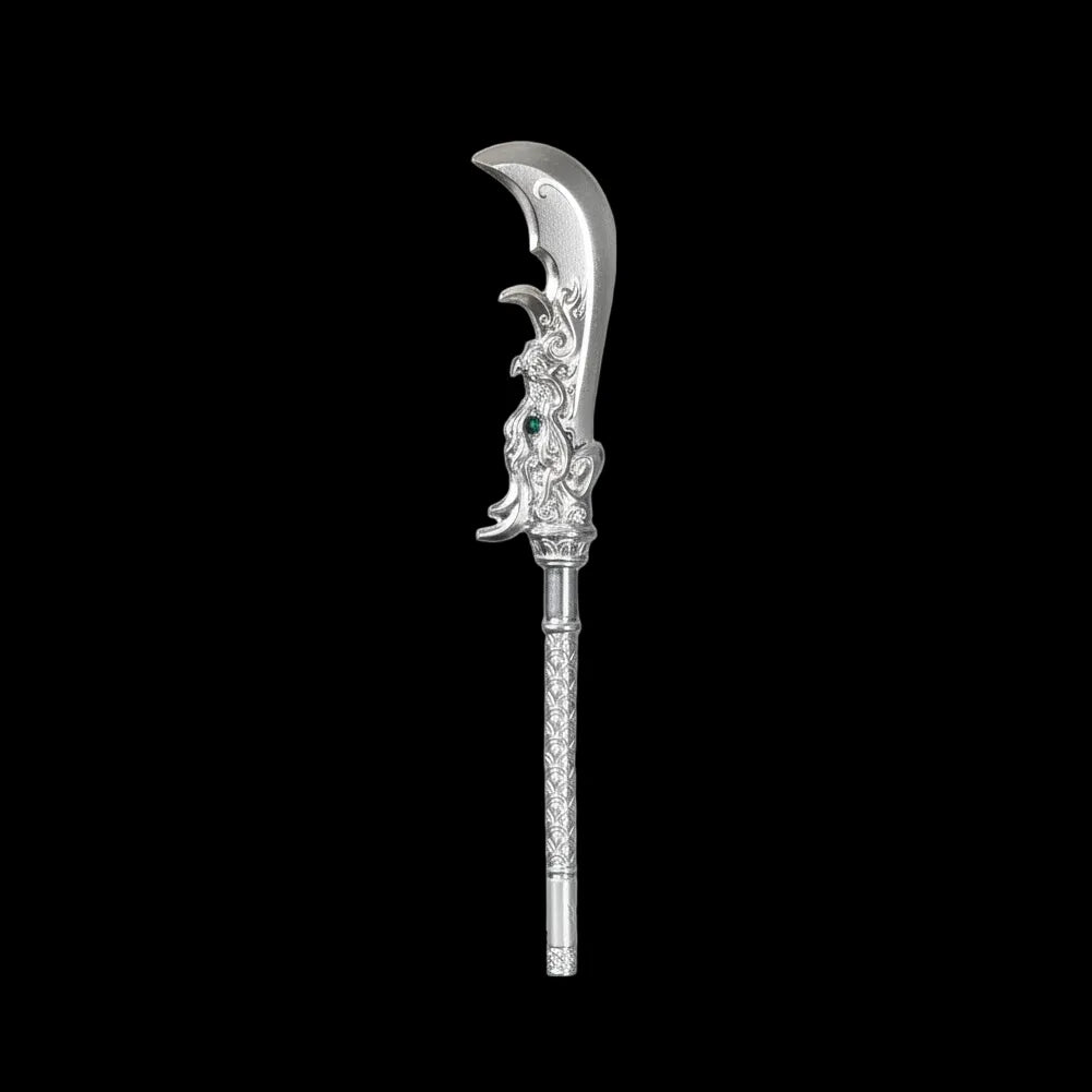 Green Dragon Crescent Blade against a black background
