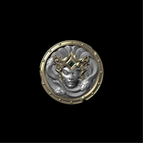 Aegis of Medusa shield against a black background