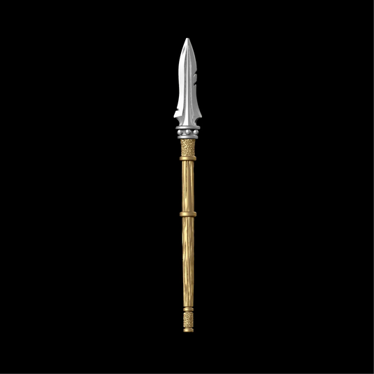 Spartan Dory spear against a black background