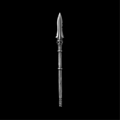 Spartan Dory spear against a black background