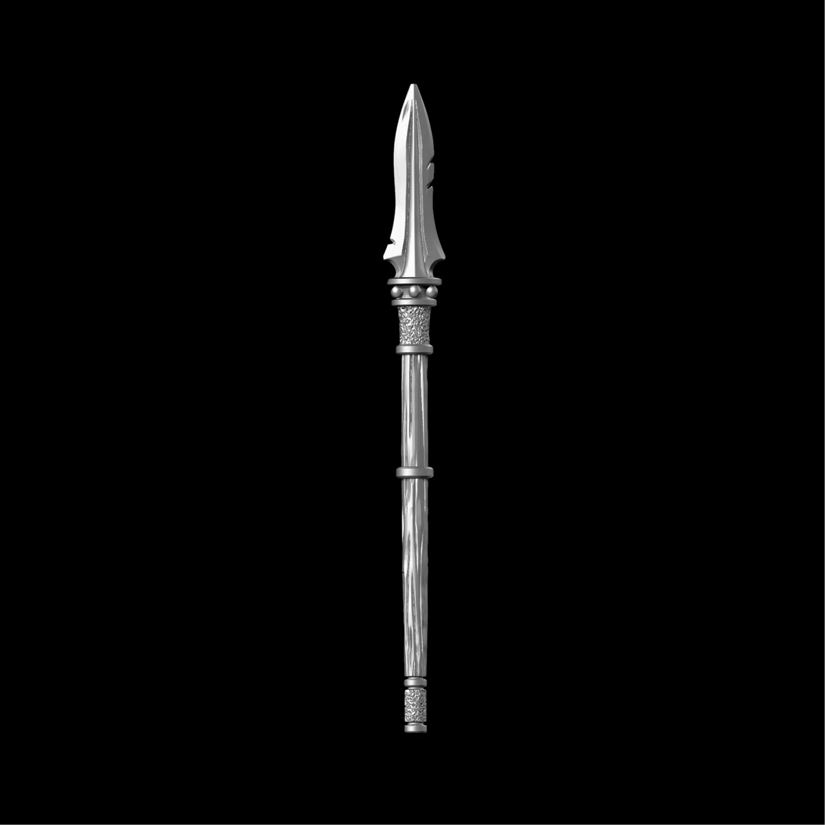 Spartan Dory spear against a black background