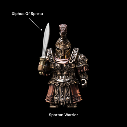 Spartan Warrior figure displayed with a sword and spear