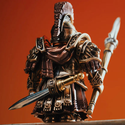 Spartan Warrior figure displayed with a sword and spear