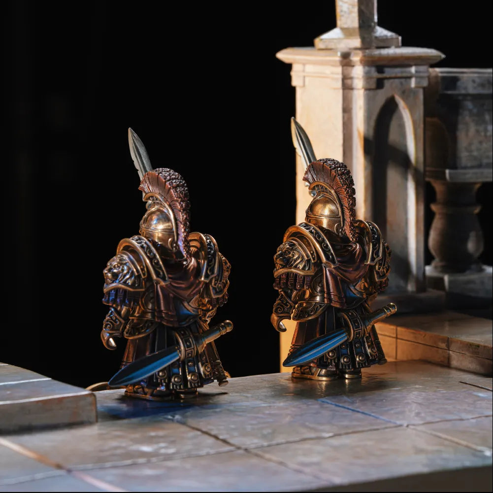 Spartan warrior figures displayed together