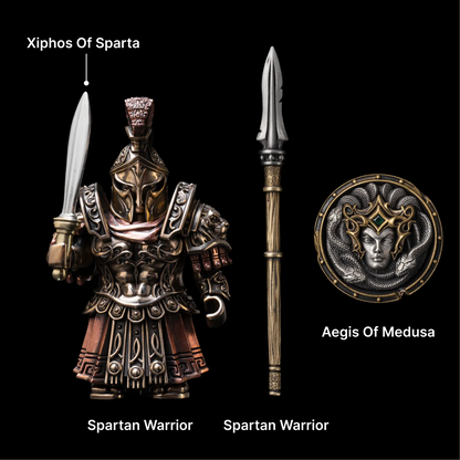 Spartan Warrior in Brass and Copper - detail view 06