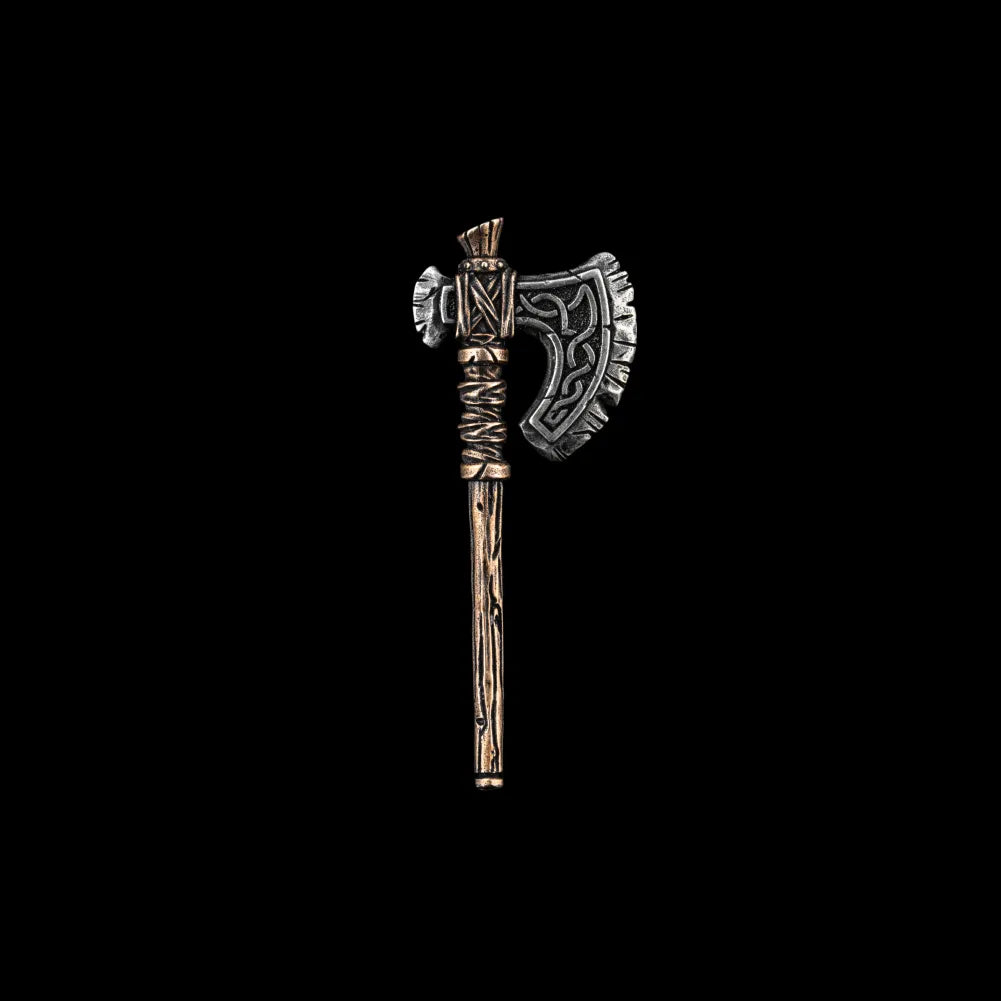 Stonefang Axe in Bronze and White Bronze - detail view 01