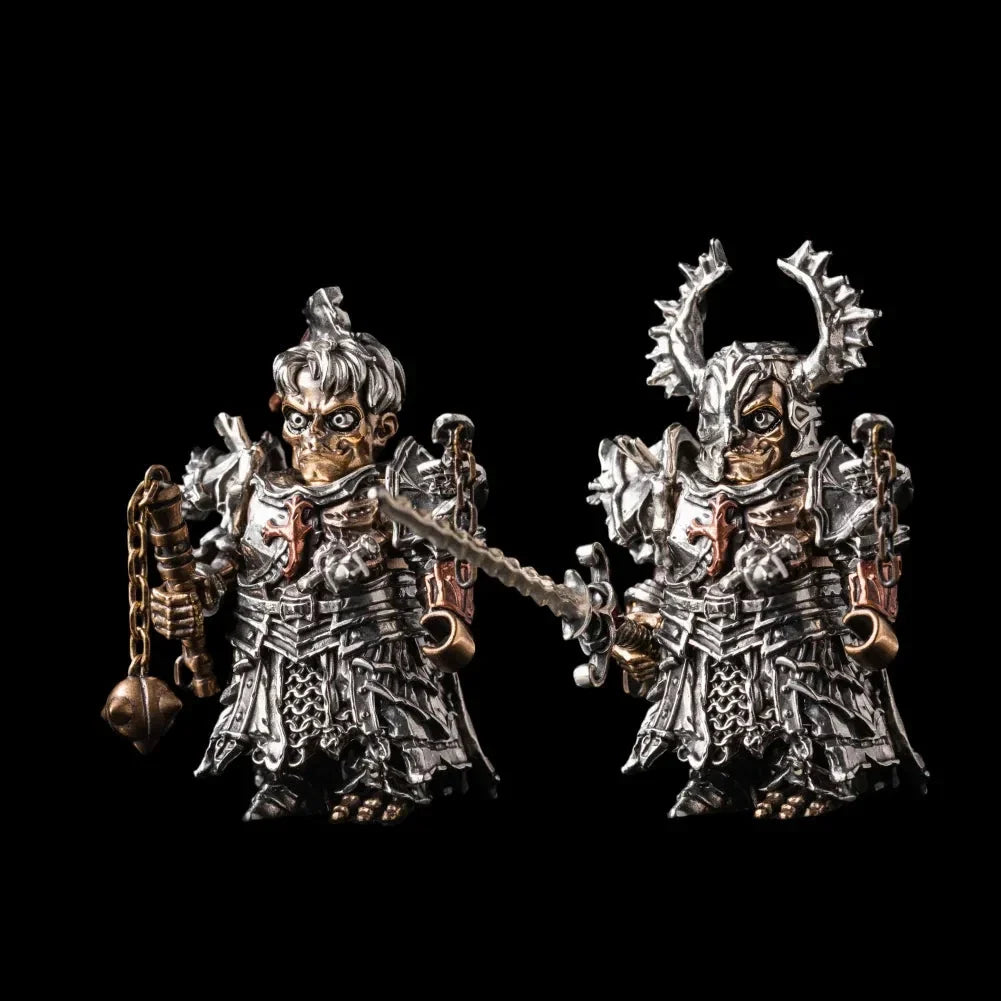 Two Undead Crusader figures with both heads, sword and morning star