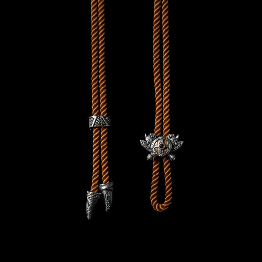 Viking shield design rope necklace