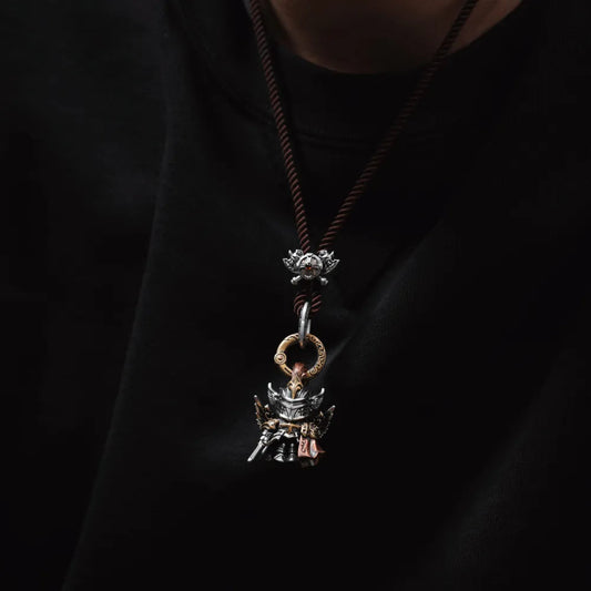 Viking shield design rope necklace
