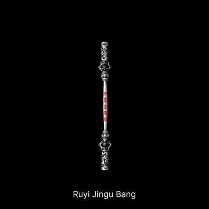 Ruyi Jingu Bang staff against a black background