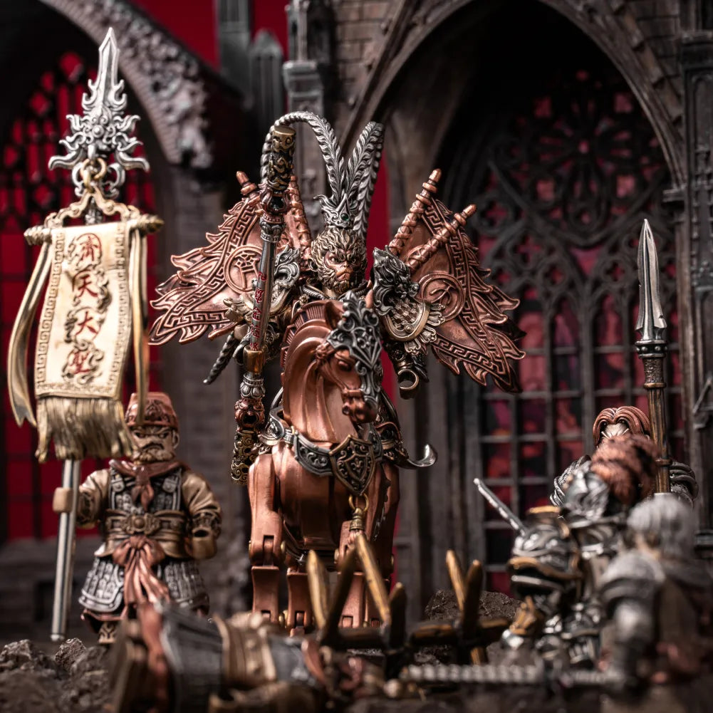 Wukong figure in a gothic architectural display