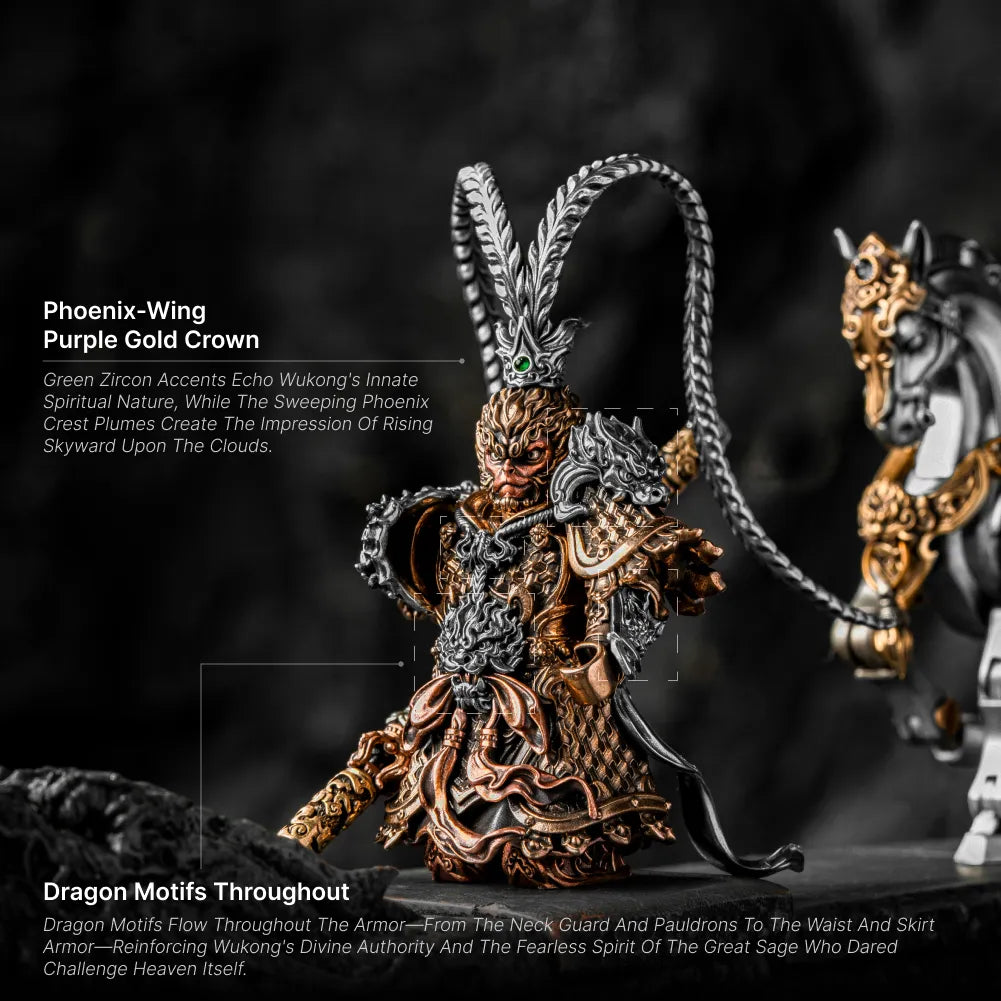 Wukong crown and dragon decoration detail graphic