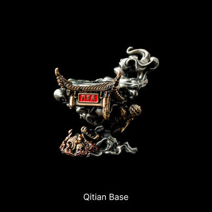 Qitian Base with sculpted cloud details against black