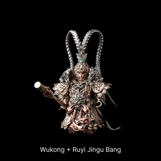 Wukong figure holding the Ruyi Jingu Bang staff