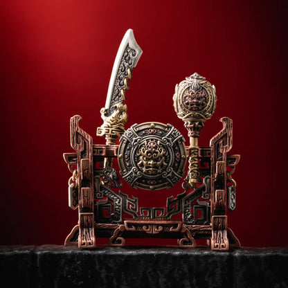 Xiezhi War Hammer in White Bronze, Brass and Copper - detail view 01